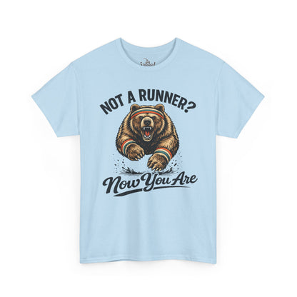 Running Shirt Kodiak Bear Not a Runner Now You Are Tee | Funny Tee for 5k and 10k Races | Walking Aerobics Workout Shirt