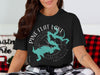 Black t-shirt with Pine Flat Lake California map and compass design.