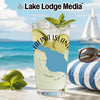 Glass of iced drink with lime and mint, Catalina Island map design.