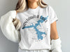 White t-shirt with Nantahala Lake design and compass rose, North Carolina.