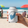 White can cooler with Rose Canyon Lake Arizona map and compass design.