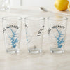 Three clear glasses featuring Lake Norman North Carolina map and compass design.