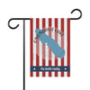 Garden flag with red and white stripes, blue Onondaga Lake outline, and "The Smith Family" text.