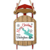 Wooden sleigh ornament with "Merry Christmas From Whiskeytown Lake" text and lake shape.