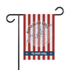 Red and white striped garden flag with "Bankhead Lake Alabama" and "The Smith Family."