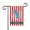Garden flag with red and white stripes, Jordan Pond map, and "The Smith Family".