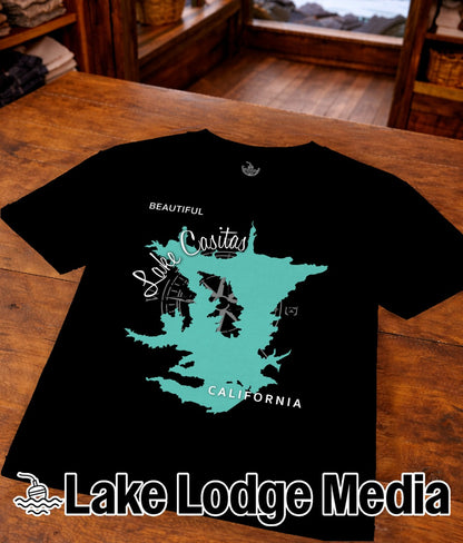 Lake Casitas California Map Design T-Shirt or Sweatshirt