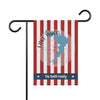 Garden flag with red and white stripes, Lake Waco map, and "The Smith Family" text.