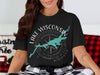 Black t-shirt with Lake Wisconsin map and compass graphic.