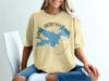 Light yellow t-shirt with Lake Arrowhead California map and compass design.