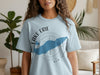 Light blue t-shirt with Lake Erie map and compass graphic, with "New York" text.