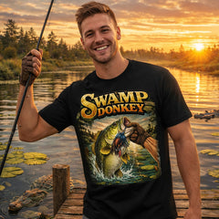 Swamp Donkey Bass Fishing T-Shirt  | 80's Pop Art Largemouth Bass Angler Shirt