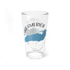 Glass with "Lake America" and blue outline of the Great Lakes.