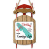 Sled ornament with "Merry Christmas FROM Onondaga Lake" and snowflakes.