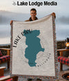 Blanket with Lake Piru map graphic and "California" text.
