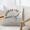 Watauga Lake map pillow with compass rose and Tennessee text.