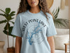 Light blue t-shirt with West Point Lake Georgia compass design.