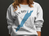 White sweatshirt with Green Bay Wisconsin map and compass graphic.