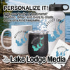 White mug, black tumbler, and water bottle with Reelfoot Lake logo.