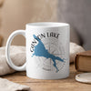 White mug with blue Canyon Lake map and compass graphic, "Canyon Lake Arizona" text.