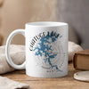 White mug with "Chatuge Lake" text, a compass, and North Carolina outline.