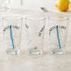 Three glasses with "Hemlock Lake New York" text and a compass design.