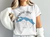 White t-shirt with Rainbow Lake map, compass, and "Maine" text.