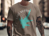 Brown t-shirt features turquoise Lake Murray outline and compass graphic with "CALIFORNIA" text.