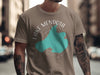 T-shirt with Lake Mendota, Wisconsin graphic and compass rose design.
