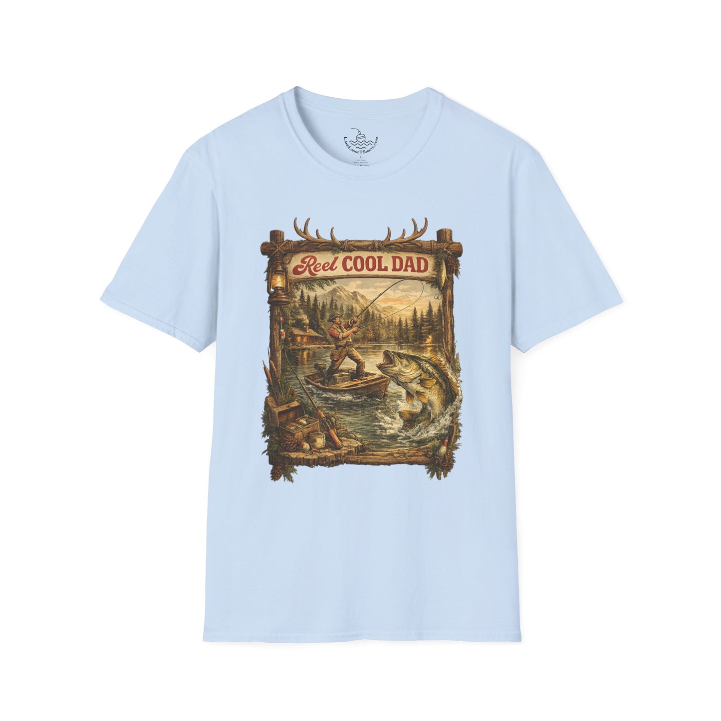 Fishing Shirt Real Reel Cool Dad Joke T-Shirt | Antique Bass Fishing Lake Life Angler Sports Fisherman Gift