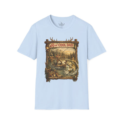 Fishing Shirt Real Reel Cool Dad Joke T-Shirt | Antique Bass Fishing Lake Life Angler Sports Fisherman Gift