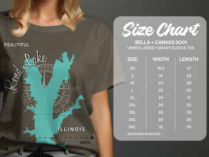 Beautiful Rend Lake Illinois Map Design T-Shirt or Sweatshirt