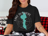 Black t-shirt with "Lake Dunmore Vermont" and compass design.