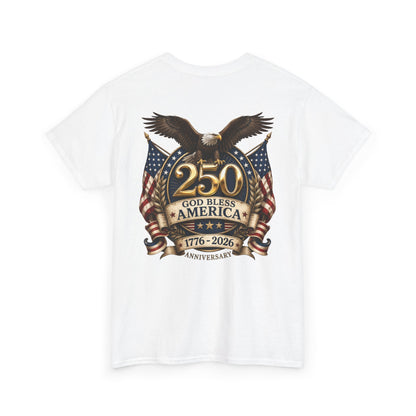 USA 250th Anniversary FREEDOM Shirt | Front and Back Design | Patriotic Fourth of July featuring Bald Eagle American Flag Shirt