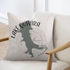 Lake Quivira Kansas map pillow with compass design and copyright text.