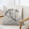 Pillow with High Rock Lake map design and compass rose, North Carolina.