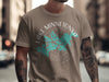 Brown t-shirt with Lake Minnetonka Minnesota map and compass graphic.