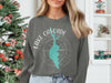 Dark gray sweatshirt with "Lake Cascade Idaho" and a turquoise map outline.