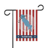 Garden flag with red and white stripes, Gull Lake silhouette, and "The Smith Family".
