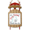 Red and wooden sled ornament with "Merry Christmas from Stonewall Jackson Lake".