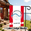 Garden flag with Canadian flag design, "The Smith Family," and Lake Minnewanka map.