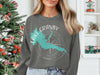 Granby Lake Colorado map and compass graphic on grey crewneck sweatshirt.