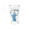 Glass with blue Lake Pleasant map and "Lake Pleasant Arizona" text.