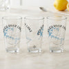 Three clear glasses featuring "Rough River Lake Kentucky" and a compass rose map design.