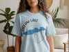 Light blue t-shirt with "Dream Lake Colorado" text and a blue lake graphic.
