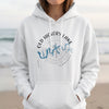 White hoodie with Old Hickory Lake Tennessee graphic.