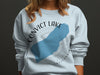 Light blue sweatshirt with Convict Lake California graphic and compass design.