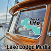 Lake Lodge Media logo with "Forest Life" text on a boat window.