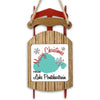 Wooden sled ornament with "Merry Christmas From Lake Pontchartrain" and snowflakes.