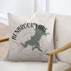 Benbrook Lake map and compass design on a light colored pillow with Texas text.